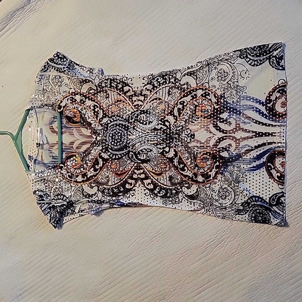 Juniors top.  Short sleeve v neck with sequins.  Size small.